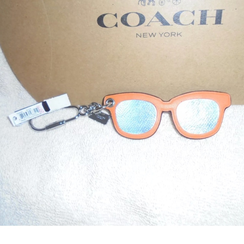 Coach NWT orange sunglass keychain key fob